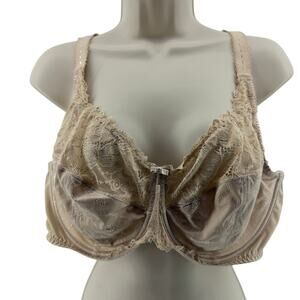 Delimira Women's Plus Size Full Coverage Underwire Unlined Minimizer Lace Bra